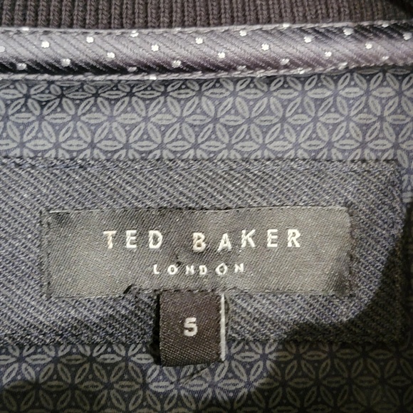 Ted Baker Quilted Jacket Men’s Size Small Black Full Zip Pocket Bomber Coat EUC - Picture 5 of 6